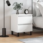 vidaXL Table de chevet Blanc 40x35x50 cm Bois d’ingénierie