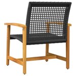 vidaXL Chaises de jardin lot de 2 noir résine tressée et bois d’acacia