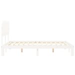vidaXL Cadre de lit avec tête de lit blanc 140x190 cm bois massif