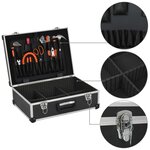 vidaXL Valise à outils 46 x 33 x 16 cm Noir Aluminium