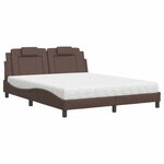 vidaXL Lit Viana avec matelas marron 160x200 cm similicuir