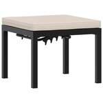 vidaXL Tabouret de jardin avec coussin noir acier enduit de poudre