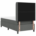 vidaXL Lit à ressorts avec matelas Gris foncé 200 x 80 cm tissu