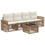 vidaXL Ensemble de canapé de jardin 5 Pièces Beige et blanc crème