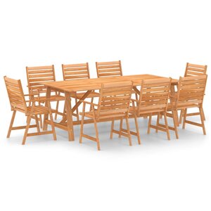 vidaXL Ensemble à manger de jardin 9 Pièces Bois d'acacia solide