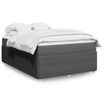 vidaXL Sommier à lattes de lit avec matelas Gris foncé 140x190cm Tissu