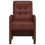 vidaXL Chaises de Salle à Manger avec Roues 2 Pièces Marron brillant