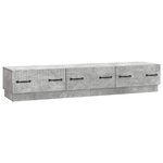 vidaXL Meuble TV Gris béton 147 x 34 5 x 27 cm Bois d'ingénierie