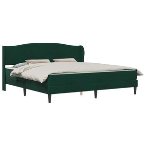 vidaXL Cadre de lit avec tête de lit Vert foncé 180 x 200 cm Velours