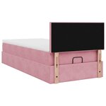 vidaXL Cadre de lit ottoman avec matelas rose 90x200 cm velours