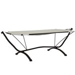 vidaXL Lit de repos d'extérieur et auvent Crème Acier et tissu Oxford