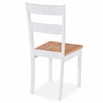 vidaXL Chaises à manger lot de 6 blanc bois d'hévéa massif