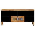 vidaXL Meuble TV Naturel 100 x 33 x 46 cm Bois de mangue massif