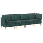 vidaXL Canapé modulaire avec rangement 4 Pièces Vert foncé Tissu