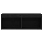 Buffet TV vidaXL avec éclairage LED Chêne noir 80x30x30 cm