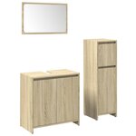vidaXL Ensemble de meubles de salle de bain 3 Pièces chêne sonoma