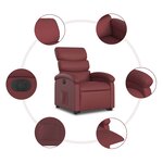 vidaXL Fauteuil inclinable électrique rouge bordeaux similicuir