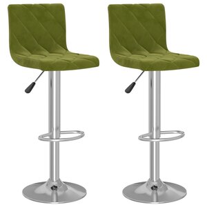 vidaXL Tabourets de bar lot de 2 vert clair velours
