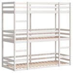 vidaXL Lit superposé triple sans matelas 75x190 cm bois de pin massif