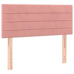 vidaXL Sommier à lattes de lit avec matelas Rose 90x200 cm Velours