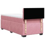 vidaXL Sommier à lattes de lit avec matelas Rose 100x200 cm Velours