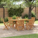 vidaXL Ensemble de salle à manger pour jardin 7 Pièces Marron
