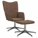 vidaXL Chaise de relaxation avec tabouret Marron Tissu