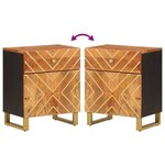 vidaXL Table de chevet marron et noir 50x33x60 cm bois manguier solide
