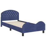 vidaXL Cadre de lit pour enfants avec tête de lit Bleu police Velours