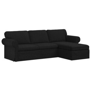 vidaXL Canapé Noir 245 x 138 x 80 cm tissu