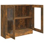 vidaXL Armoire à vitrine Chêne fumé 82 5x30 5x80 cm Bois d'ingénierie