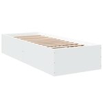 vidaXL Cadre de lit sans matelas blanc 75x190 cm bois d'ingénierie