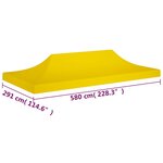 vidaXL Toit de tente de réception 6x3 m Jaune 270 g/m²