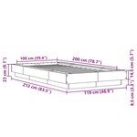 vidaXL Cadre de lit avec lumières LED sans matelas blanc 100x200 cm