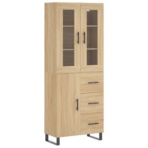 vidaXL Buffet haut Chêne sonoma 69 5x34x180 cm Bois d'ingénierie