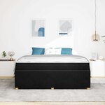 vidaXL Cadre de lit avec matelas Noir 180 x 200 cm tissu
