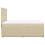 vidaXL Sommier à lattes de lit avec matelas Crème 140x200 cm Tissu