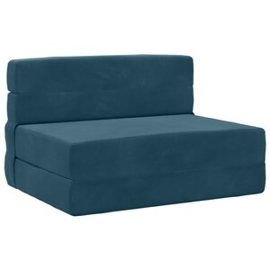 vidaXL Canapé-lit pliable Bleu 100 x 80 x 60 cm Tissu