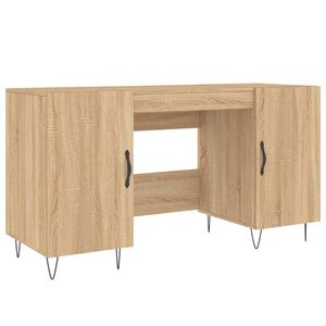 Bureau table poste de travail meuble d'ordinateur informatique étude chêne sonoma 140 x 50 x 75 cm bois d'ingénierie brun 02_0023651