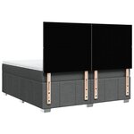 vidaXL Sommier à lattes de lit avec matelas Gris foncé 200x200cm Tissu