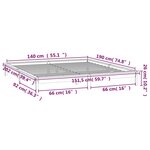 vidaXL Cadre de lit à LED sans matelas blanc 140x190 cm bois massif
