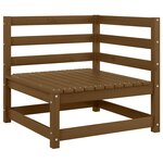 vidaXL Canapé d'angle de jardin avec coussins crème Bois de pin massif