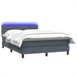 vidaXL Sommier à lattes de lit et matelas et LED gris foncé 160x210cm velours