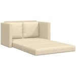 vidaXL Canapé-lit 2 en 1 crème 112x174x55 cm tissu