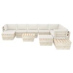 vidaXL Salon de jardin palette 12 Pièces avec coussins bois d'épicéa