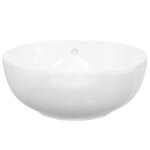 vidaXL Lavabo blanc 44x17 cm céramique rond