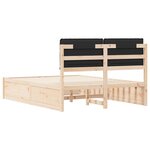 vidaXL Cadre de lit avec tête de lit rembourrée Noir 135 x 190 cm