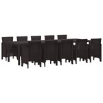 vidaXL Ensemble de salle à manger pour jardin 11 pc Marron Rotin