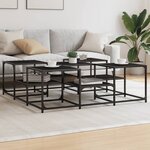 vidaXL Table basse noir 121x121x40cm Bois d'ingénierie