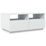 vidaXL Table basse avec lumières LED blanc 90x49x40 cm